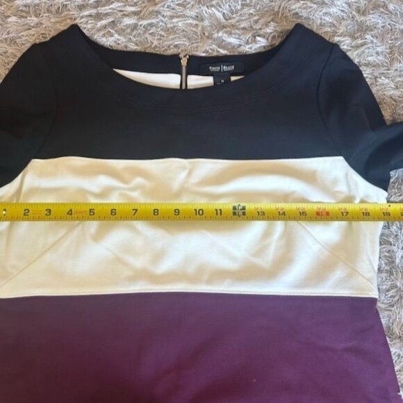 White House Black Market Colorblock Ponte Shift Dress Size 14 NWT - Picture 8 of 9